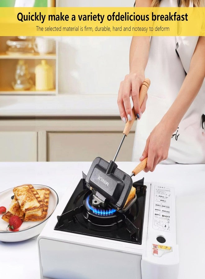 MINILIF Portable Hot Sandwich Maker - Ideal for Home & Outdoor Use, Sandwich & Hobo Pie Maker, Breakfast Skillet Flip Pan - Image 5